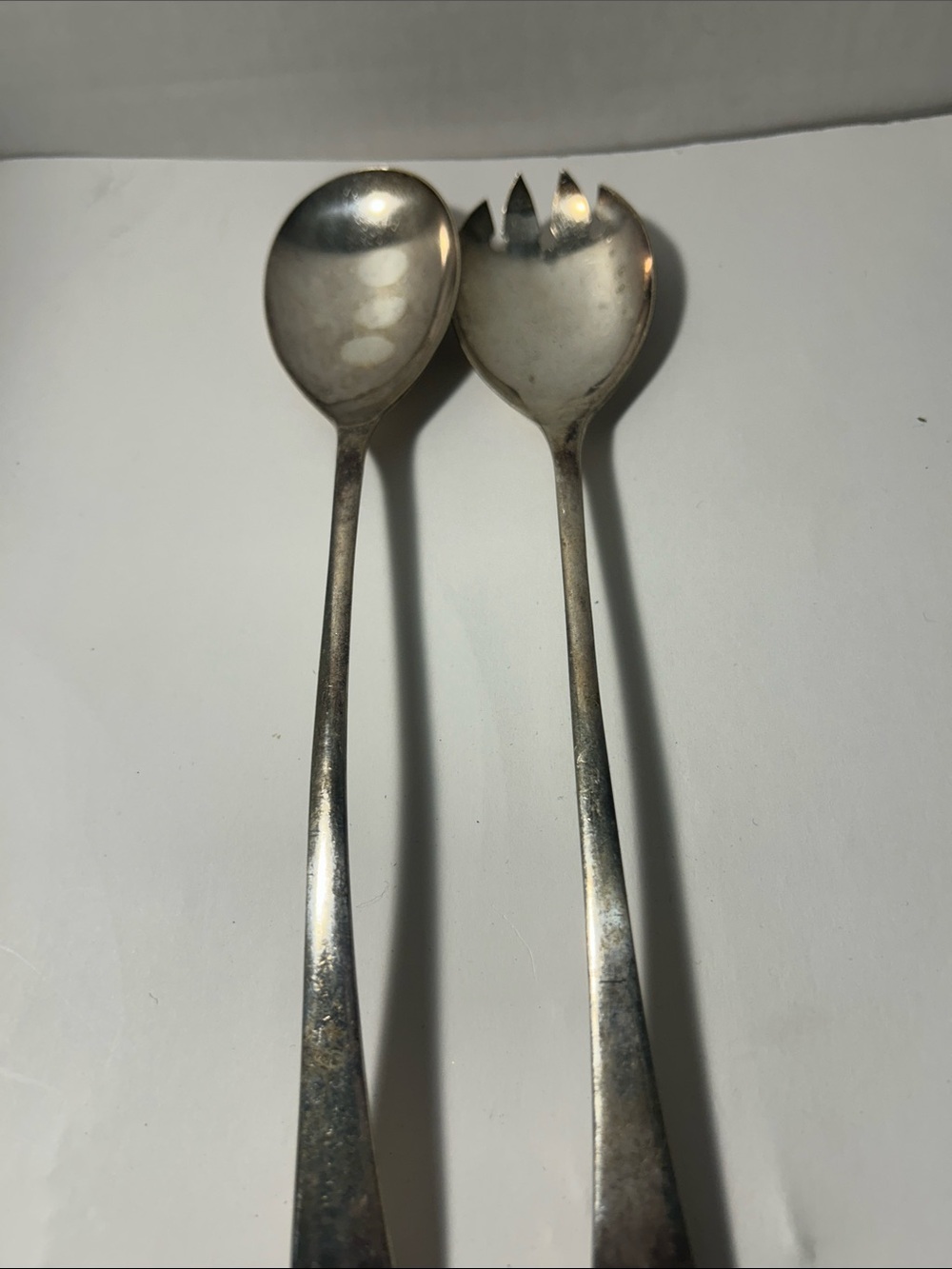 Unbranded Silver Tone Salad Serving Spoon and Fork Set made in England